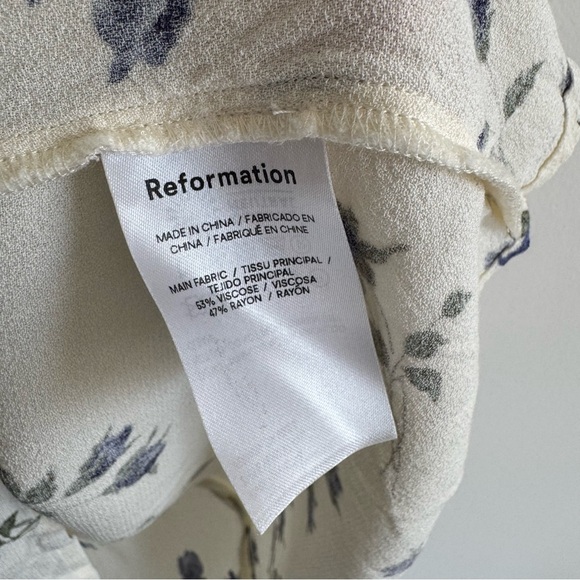 Reformation | White and Blue Floral Brittney Mini Dress in Nightingale ~ US 8 - Picture 10 of 12
